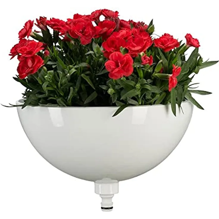 Gardena ClickUp! Pflanzschale: Großes Pflanzgefäß für Frühlings- und Sommerpflanzen, 25 cm, frostsicher, sichere Bodenfixierung, Weiss (11320-20)