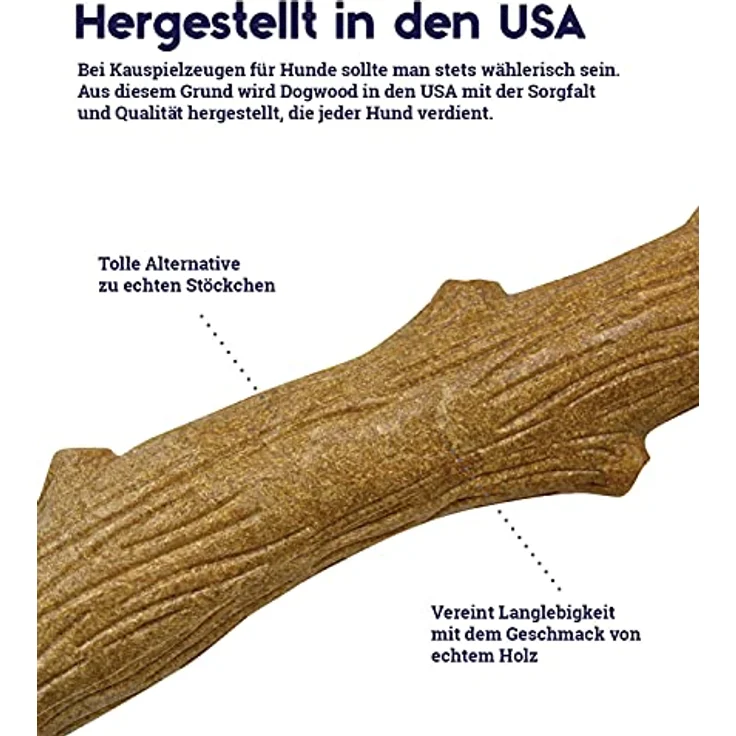 Petstages Dogwood Kauartikel für Hunde, langlebiger Kaustock mit natürlichem Holzgeschmack, Groß – Bild 3
