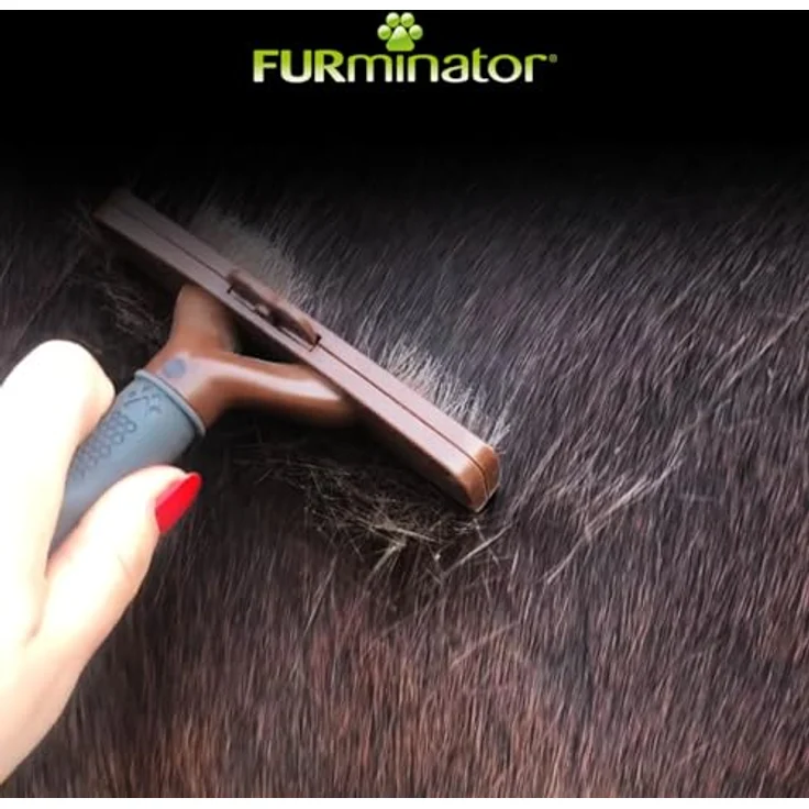 FURminator Fellbürste für Pferde, Fellwechselbürste mit FURejector-Druckknopf zur einfachen Haarentfernung – Bild 4