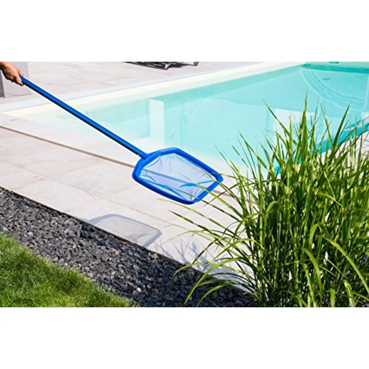 Steinbach Poolreinigung Laubkescher mit verstärktem Kunststoffrahmen, Blau, 360x380 mm – Bild 4