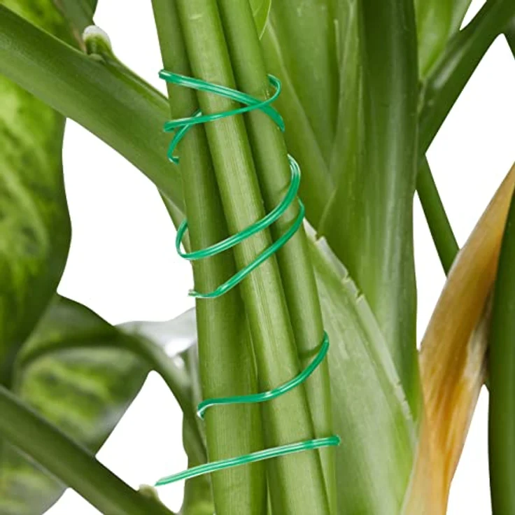 Relaxdays Pflanzenhalter, grün Set 110-teilig, stabile Pflanzenclips, Bindedraht mit Cutter, Rankhilfe Rosen, Tomaten, 110er Pack – Bild 5