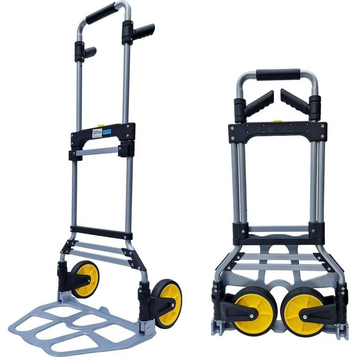 TRUTZHOLM Sackkarre Klappkarre XL - Teleskopgriff bis 115 cm, große Ladefläche und Tragkraft 150 kg, inkl. Expanderseil