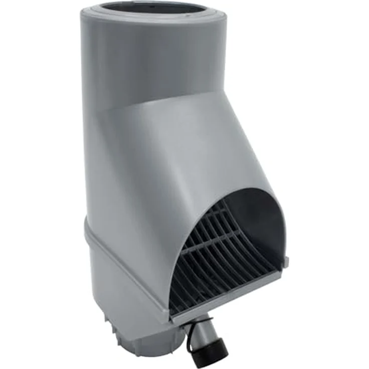 Jardinion Regenwasserfilter Laubabscheider, 30,5 x 12 x 17,5cm, Silber, für Fallrohre DN75 und DN85 mit Überlaufstop – Bild 1