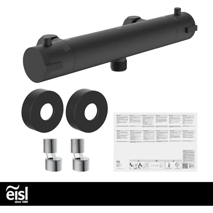 Eisl Duscharmatur CLAUDIO, Thermostat Mischbatterie mit Eco-Stopp-Funktion und Temperatursperre, verchromt – Bild 9