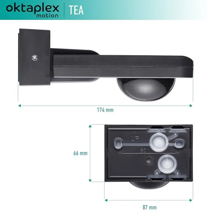 Oktaplex motion Tea Bewegungsmelder Aussen anthrazit 360 Grad inkl. Fernbedienung Infrarot-Sensor 9m Reichweite 230V IP65 – Bild 5