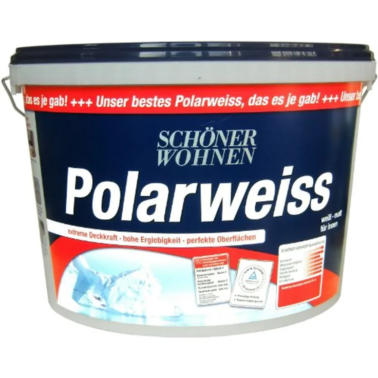 Schöner Wohnen Farbe Wandfarbe 'Polarweiß' matt, gute Deckkraft, 5 l für 42 m² Fläche – Bild 2