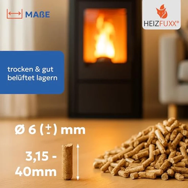 HEIZFUXX Holzpellets Blue Palette 975 kg (65 x 15 kg) - 6mm Weichholz Pellets mit hohem Heizwert & geringem Ascheanteil für Kamin, Ofen und Grill – Bild 4