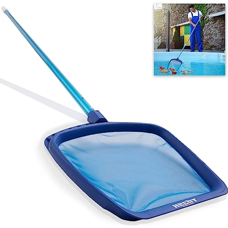 HECHT Pool Kescher Set mit teleskopierbarer Aluminiumstange, 1,9 m - 3,9 m, 32 x 30 cm Netzgröße, ideal für alle Poolgrößen – Bild 1