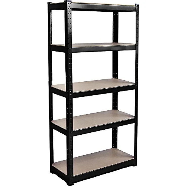 Home Discount 5 Etagen Schicht Regalen Rack Küche Garage Racking Regal, 875 KG Kapazität, schwarz