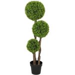 HOMCOM Kunstpflanze 115 cm Buchsbaum, täuschend echte Farben und Texturen, Grün