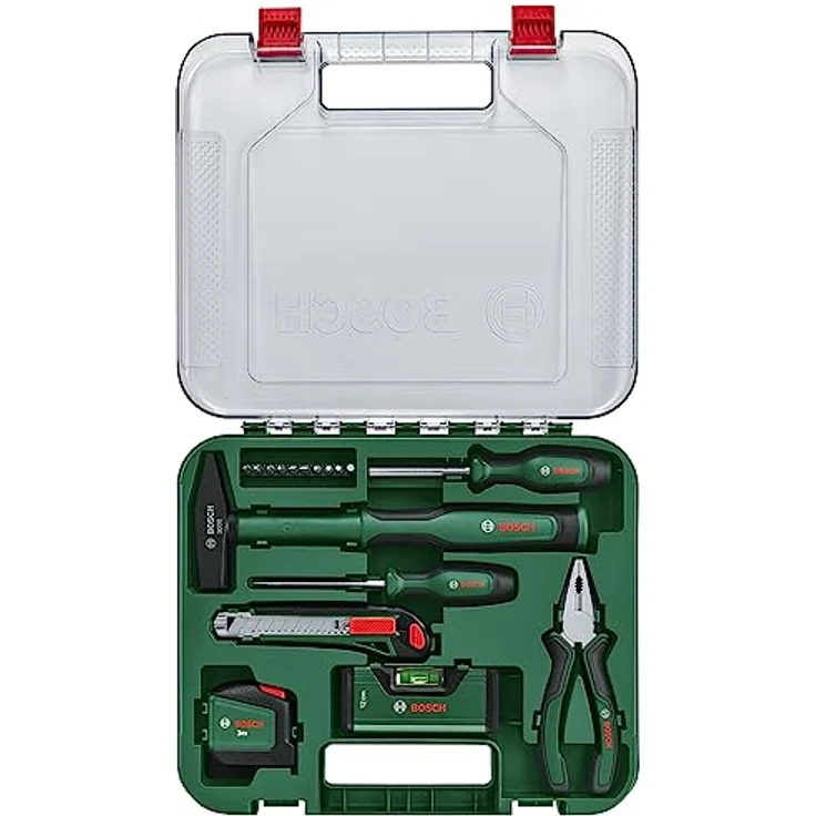 Bosch Handwerkzeug-Set 18-teilig 1600A02BY5, universelles Werkzeug mit praktischem Transportkoffer – Bild 2