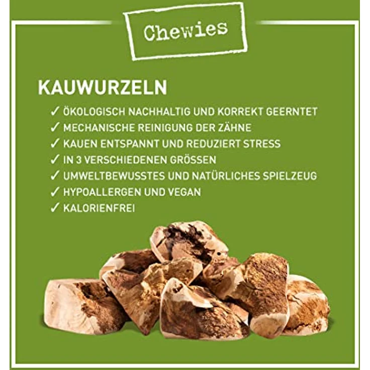Chewies Kauwurzel für Hunde aus Baumheide Wurzel - 100 % natürliches Hunde-Spielzeug risikoarm & langlebig: Für Hunde bis 10 kg Körpergewicht, S (1er Pack) - Preisvergleich – Bild 5