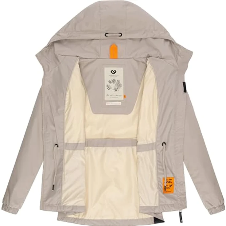 Ragwear Danka, Damen Übergangsjacke, wasserfest mit gefütterter Kapuze, beige, Größe M – Bild 5