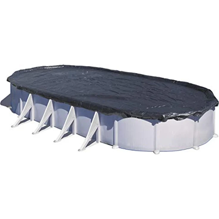 Gre CIPROV611P – Extra Abdeckung für ovale Pools 610x375 cm und Pool in acht 500 x 340, 180 g/m², Schwarz – Bild 1