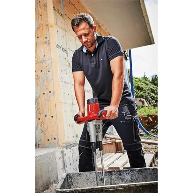 Einhell Farb-Mörtelrührer TE-MX 1600-2 Twin (1600 W, 2-Gang-Getriebe, gegenläufige Rührer, robuste Hex-Rühreraufnahme, Softstart, inkl. 2 Rührer für Mörtel Ø 120 mm) – Bild 5