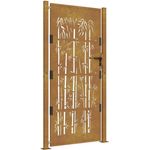 vidaXL Gartentor aus Cortenstahl, Rostig, mit lasergeschnittenem Design und abschließbarem System