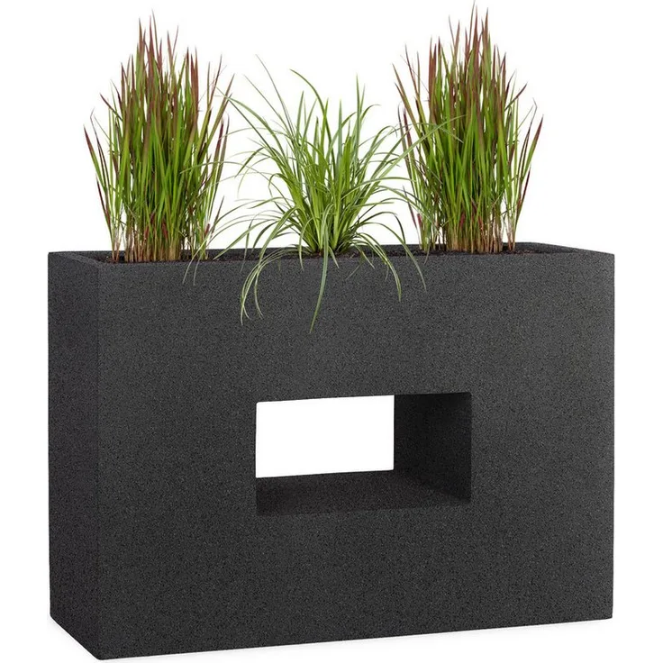 Pflanzwerk® Hochbeet Pflanzkübel VISTA Premium, handgefertigt aus Fiberglas mit Lotus-Effekt, rechteckig, frostbeständig, 20-25 Liter Fassungsvermögen