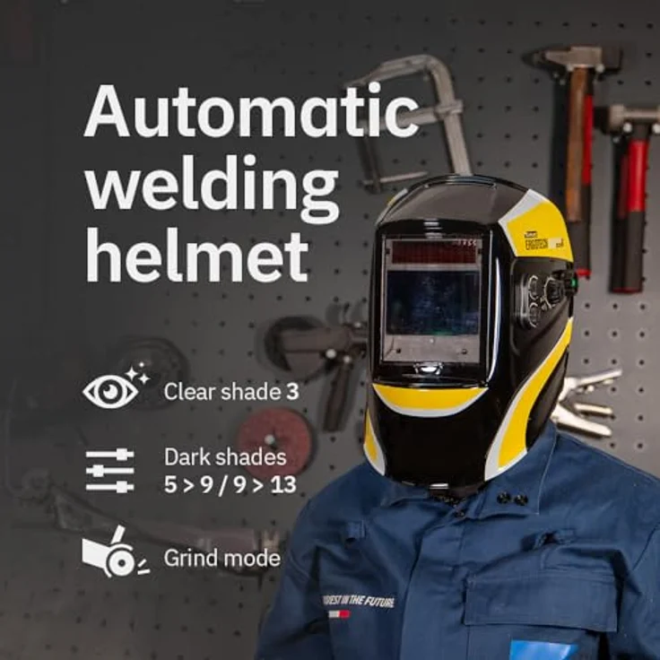 GYS Schweißhelm LCD Ergotech+ 5-9 9-13, Schwarz, mit True Color Technologie für präzise Sicht und einstellbare Lichtschutzfilter – Bild 2