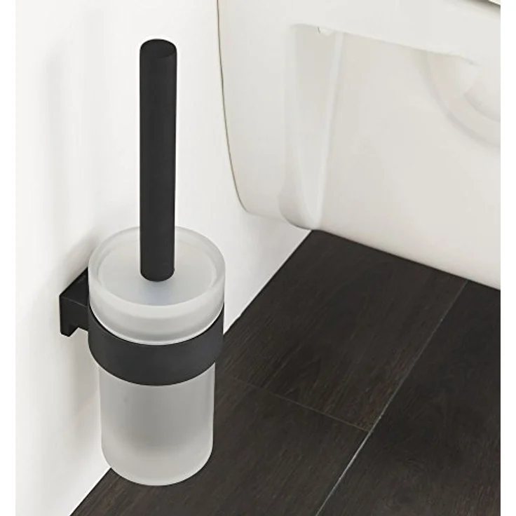 Tiger Bold Toilettenbürste mit gefrostetem Glasbehälter, Edelstahl, Schwarz-matt – Bild 3