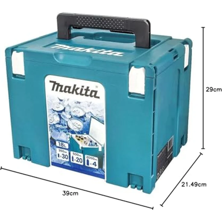 Makita Makpac 4 System Koffer Cool Case Kühlbox 18 Liter Volumen mit Isolierauskleidung 198253-4 – Bild 6