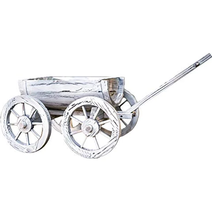 HTI-Line Dekohandwagen Sommerset, Gartendekoration, weiß, 78 cm breit, 2,5 kg leicht – Bild 1