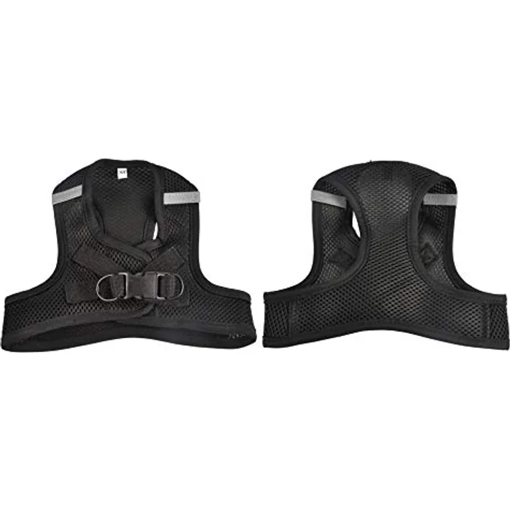 Mesh Hundegeschirr S M L XL Brustgeschirr Sicherheitsgeschirr Hund Soft Geschirr schwarz (S)