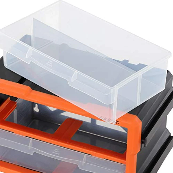 Monzana Kleinteilemagazin Sortimentskasten erweiterbar 4 Fächer Sortierbox für Kleinteile Aufbewahrungsbox Werkstatt – Bild 3