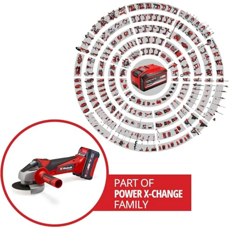 Einhell Akku-Winkelschleifer TC-AG 18/115 Li, Set, 115mm Scheibendurchmesser, 4,0Ah Akku und Ladegerät inklusive – Bild 2