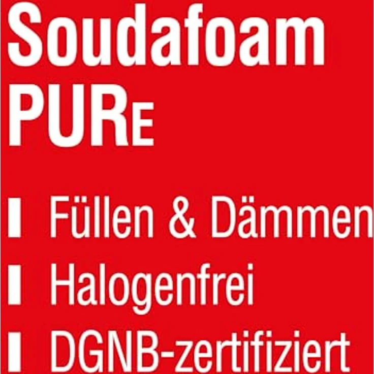 Soudal Soudafoam PURe, Einkomponentiger PU-Schaum, 500ml, Umweltfreundlich, Schwerentflammbar, Hohe Wärmedämmung – Bild 3
