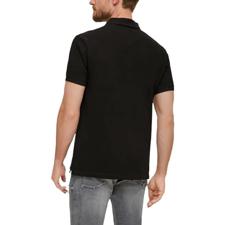 s.Oliver Poloshirt, Herren Baumwoll-Poloshirt mit Elasthan, Regular Fit, Blau – Bild 3