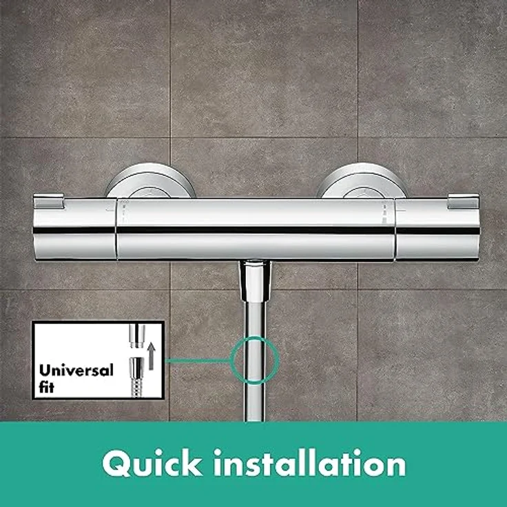 hansgrohe MyFox - Duschthermostat Aufputz, Sicherheitssperre (SafetyStop) bei 40° C, Mischbatterie für 1 Verbraucher, Chrom – Bild 3
