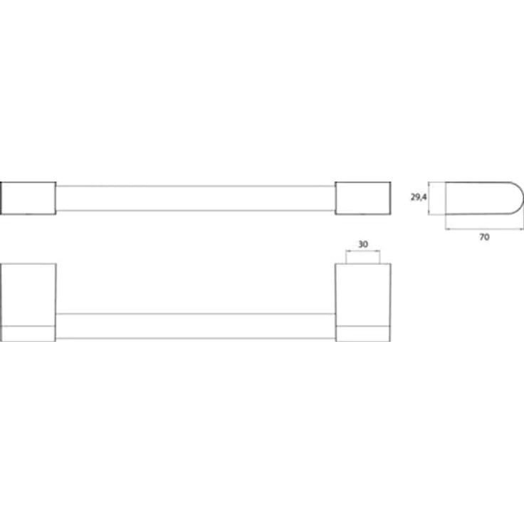 Emco Flow Wannengriff, 300 mm, 2770, Farbe: Schwarz – Bild 2