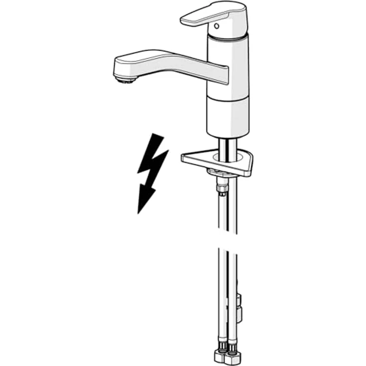 HANSA Küchenarmatur Hansapolo, Einhand-Einlochbatterie für offene Heißwasserbereiter, Ausladung 216 mm, 120° schwenkbar – Bild 4