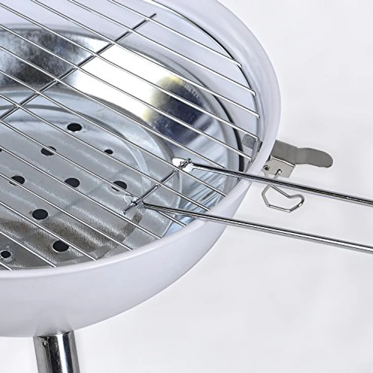 Nexos YG00263_G Mini Holzkohlegrill Kugelgrill Holzkohlegrill für Garten Terrasse Camping Festival Picknick BBQ Barbecue 30 cm grün – Bild 5