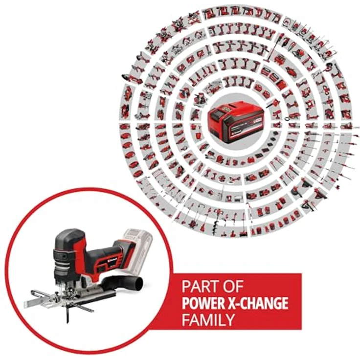 Einhell Professional Akku-Stichsäge TP-JST 18/135 Li BL Power X-Change (18 V, 135 mm Schnitttiefe in Holz, 26 mm Hubhöhe, Brushless, T-Style-Griff, 3x Sägeblatt, ohne Akku) – Bild 2