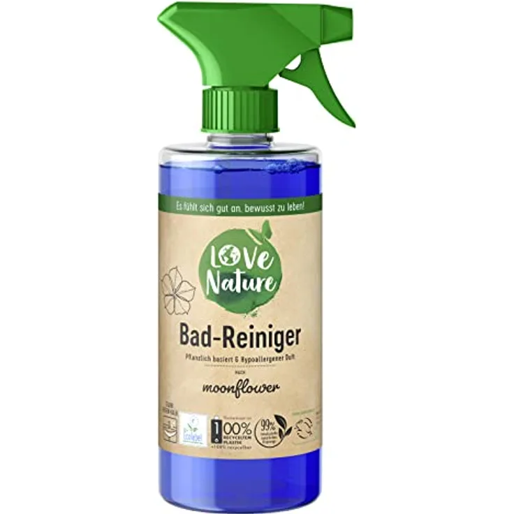 Love Nature Moonflower Badreiniger, 98,5% natürliche Inhaltsstoffe mit EU Ecolabel, tierversuchsfrei