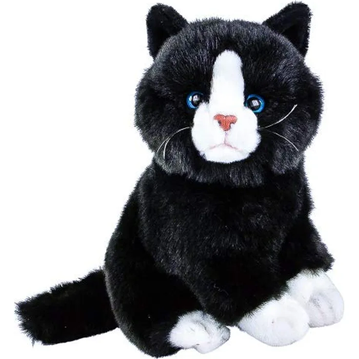 Uni-Toys Teddys Rothenburg Kuscheltier Katze Nero sitzend 30 cm schwarz-weiß