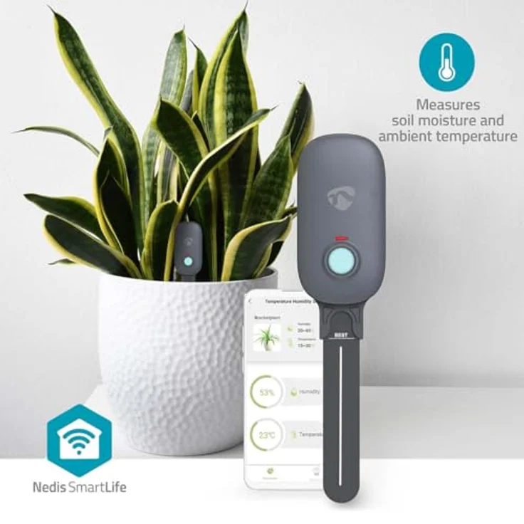 Nedis SmartLife Bodenfeuchtemessgerät, Bluetooth-Sensor zur Bodenfeuchtigkeits- und Temperaturmessung, batteriebetrieben mit bis zu 12 Monaten Lebensdauer – Bild 8