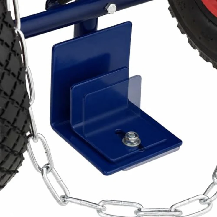 relaxdays Sackkarre Transportwagen für Gasflaschen, bis 15 kg Traglast, blau, mit Sicherungskette und Schlauchhaken – Bild 6
