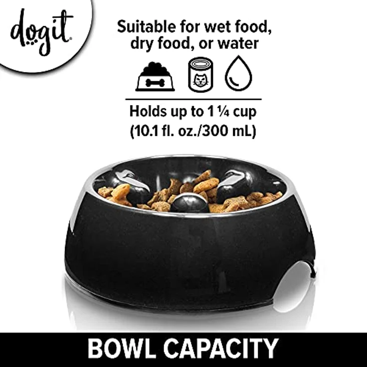 Dogit Hunde Antischling Napf, Hundenapf, 300ml, schwarz – Bild 3