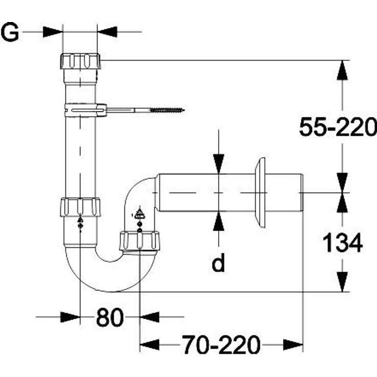 Kunststoff Waschmaschinensiphon DN40 Waschmaschinensifon Ablaufgarnitur Siphon – Bild 2