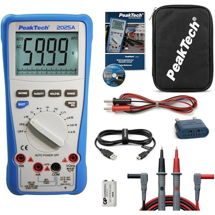PeakTech Multimeter 2025 A: True RMS Digitalmultimeter ~ 6.000 Counts ...