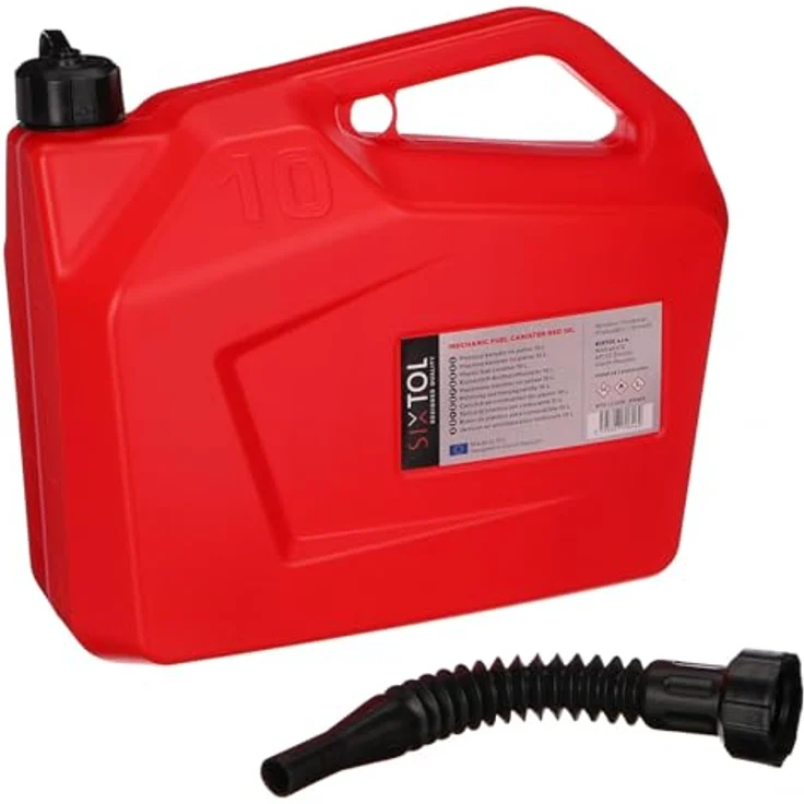 SIXTOL Kunststoffkanister MECHANIC FUEL CANISTER RED, 10L, chemikalienbeständig mit flexibler Ausgießvorrichtung und UN-Zertifizierung – Bild 2