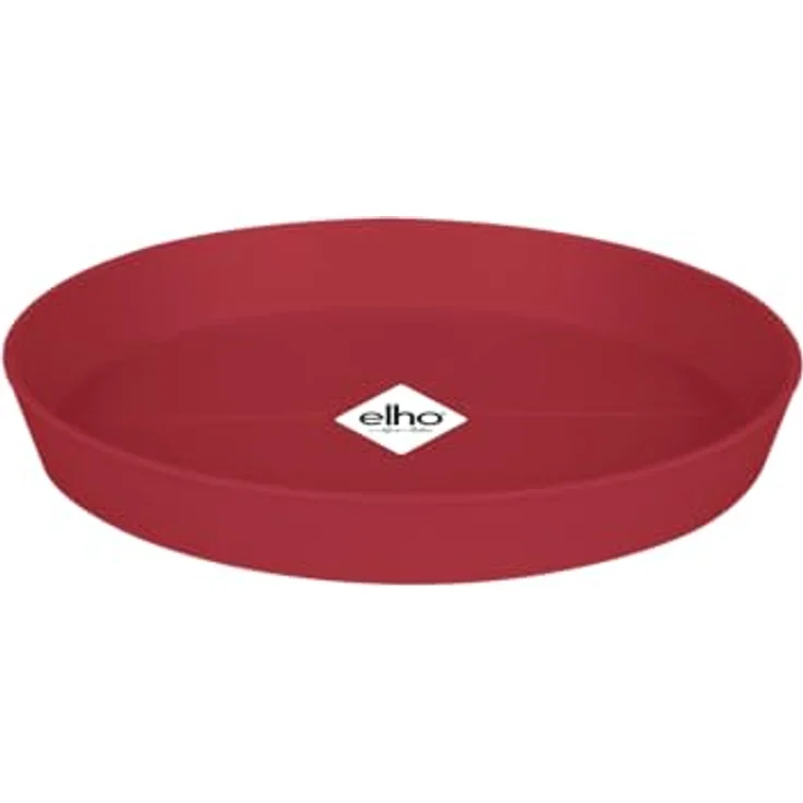 elho Loft Urban Untersetzer Rund 14, Blumentopf Untersetzer für Außen, Ø 14.0 x H 1.9 cm, Rot/Theaterrot, aus recyceltem Plastik – Bild 1