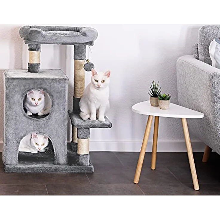 lionto Kratzbaum Kletterbaum Katzenkratzbaum Katzenbaum Höhe 80 cm, dunkelgrau – Bild 3