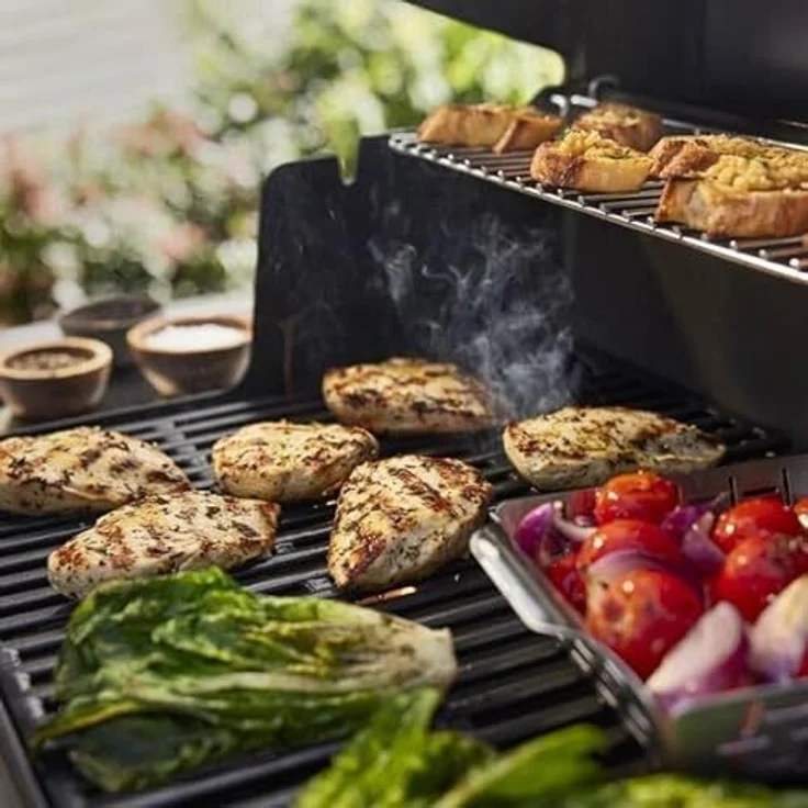 Weber Gasgrill Genesis E-415, Hochwertiger Gasgrill mit 4 Brennern, Grillfläche 86 cm x 48 cm – Bild 4