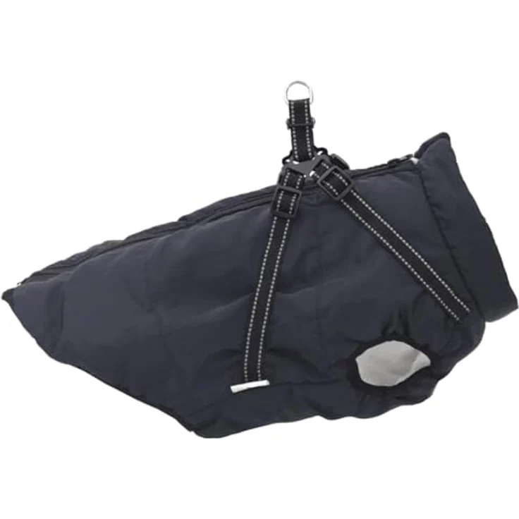 vidaXL Hundemantel Hundemantel mit Geschirr Wasserdicht Marineblau 4XL, Verstellbares Geschirr, Wasserdicht, Reflexstreifen, Design mit Reißverschluss – Bild 6