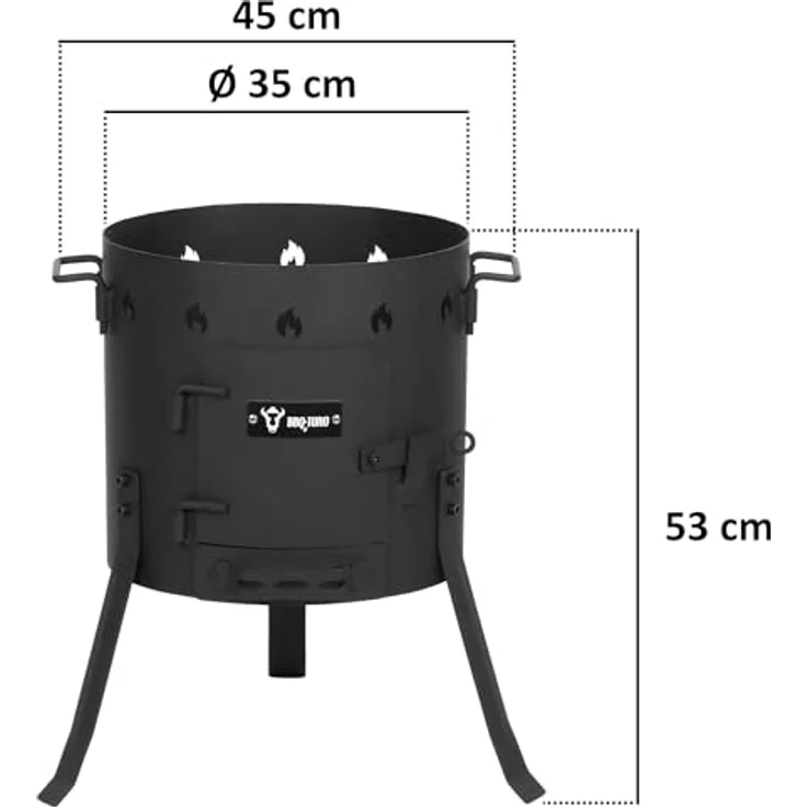 BBQ-Toro Kazan Ofen Ø 35 cm, Gulaschkessel und Feuerkessel für Outdoor, mit stabilen Füßen und Ascheschubkasten, mobil und vielseitig – Bild 4
