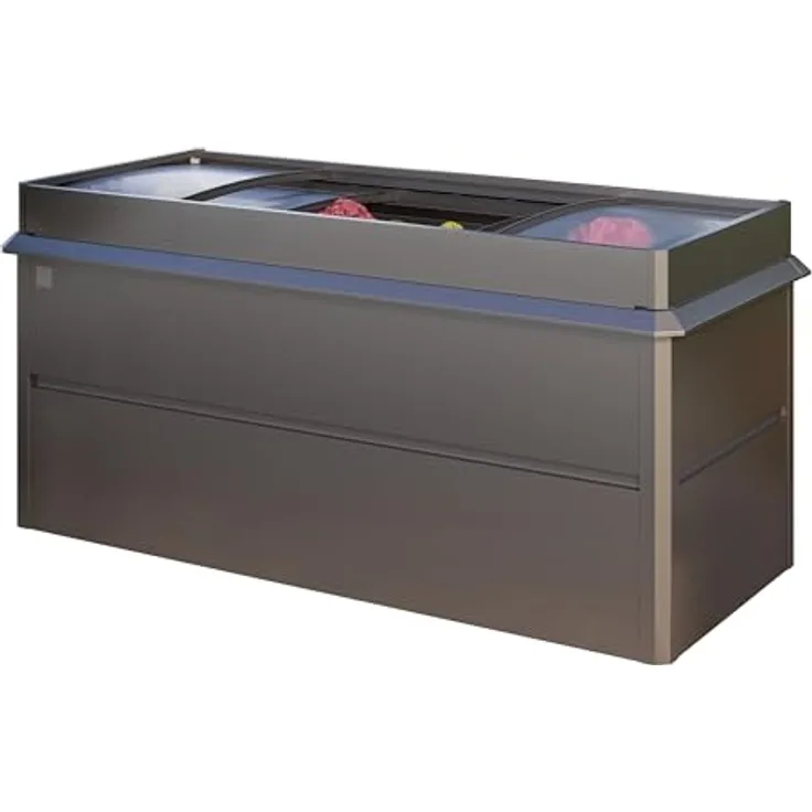 GFP PRIMEYARD 200 x 85 x 77 cm Hochbeet Theo, Stahl, Anthrazit-Metallic | Robuste Stahlblech-Konstruktion, edles Design, inkl. Frühbeetaufsatz und Schneckenschutz