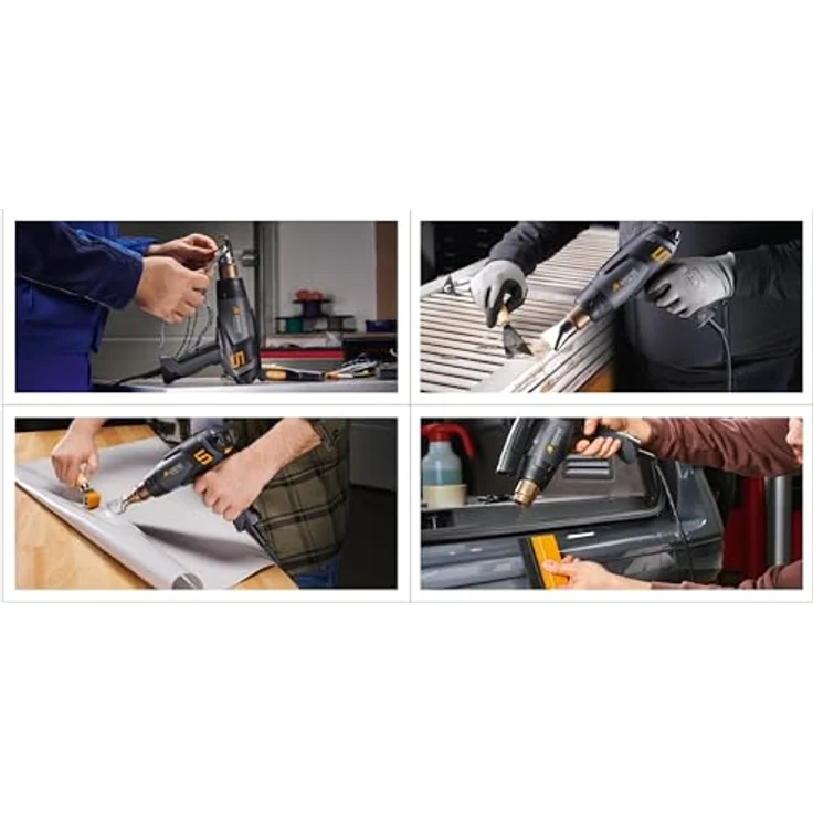 Steinel Heißluftpistole HM 2120 E Set, 2200 W Heißluftgebläse mit präziser Temperatursteuerung, inkl. Düsen und Schrumpfschläuche – Bild 5